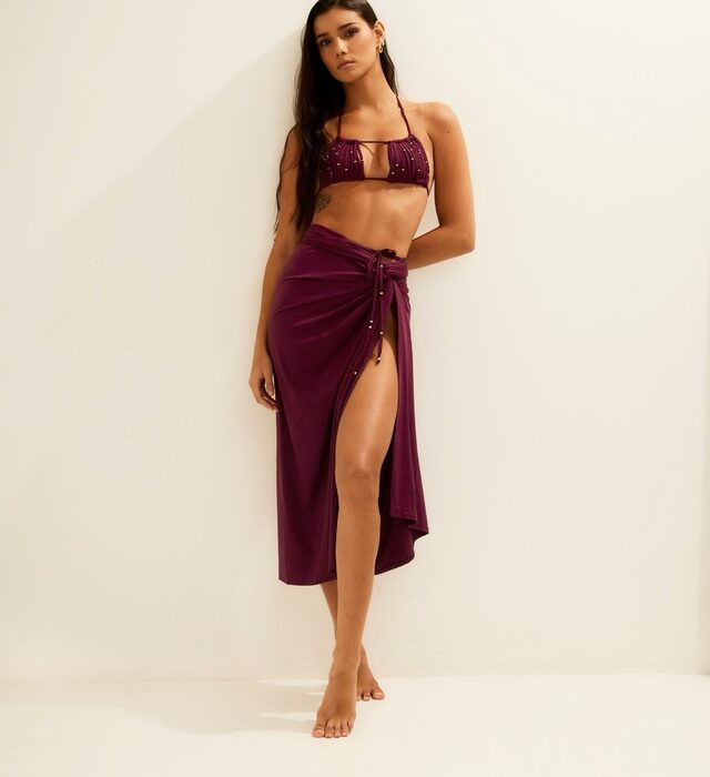 Saída Pareô longa Purpúra