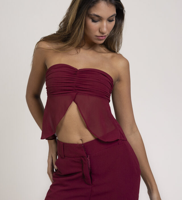 Cropped Jade – bordô