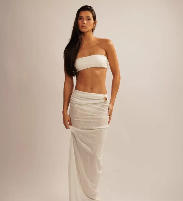 Saída Longa Drapeada Off White